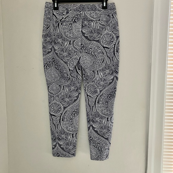 Talbots Navy/White Paisley Chatham Ankle Pants 6P - Picture 3 of 9